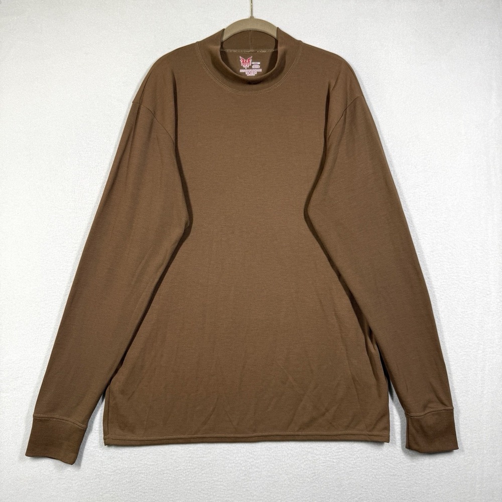 DRIFIRE FR Shirt Mens Large Flight Deck Long Sleeve Jersey Flame Resistant Brown